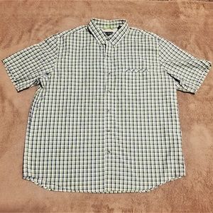 Chaps Men's Green Checkerboard Short Sleeve 2XL